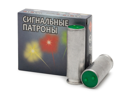 Патрон сигнальный НОТ кал. 18,5х55 зеленый, уп. 4 шт.