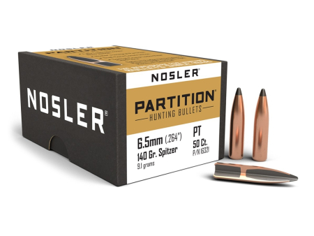Пуля Nosler Partition Spitzer (Hunting) кал. 6,5 mm (.264") (140 grain / 9,1 г) уп. 50 шт
