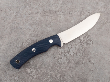 Нож Южный крест Траппер, рукоять Микарта синяя с оружейной насечкой