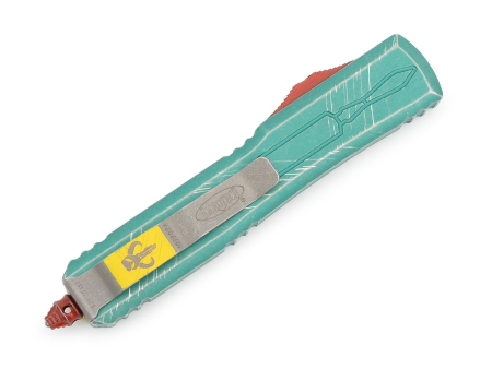 Автоматический нож Microtech Ultratech "Bounty Hunter", рукоять Anodized green aluminum, p/s, сталь M390