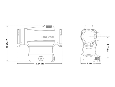 Коллиматорный быстросъёмный прицел Holosun Micro HS515CM закрытого типа / Solar Panel / 2 MOA red Dot / 65 MOA Circle   