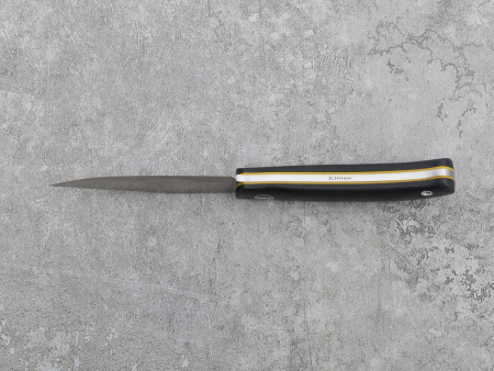 Нож BeaverKnife HuliGun, рукоятка черная микарта с желтыми лайнерами, пин "летучая мышь", сталь Elmax (100 мм)