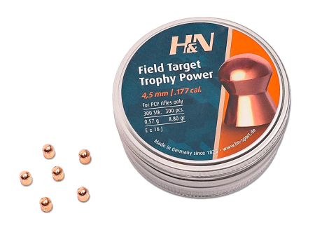 Пули для пневматики H&N Field Target Trophy Power кал. 4,5 мм (8,80 grain / 0,57 г) уп. 300 шт
