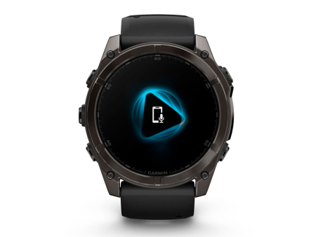 Наручные GPS смарт-часы GARMIN Fenix 8 - 51 мм AMOLED Sapphire Carbon Gray DLC Titanium, Black/Pebble Gray Silicone Band