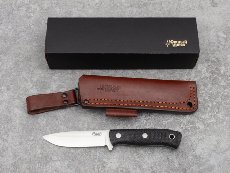 Нож Южный крест Скаут, рукоять Микарта черная с оружейной насечкой 