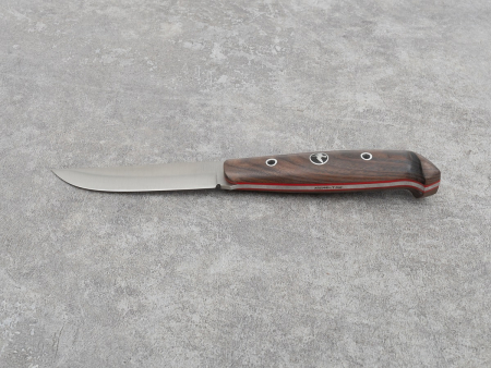 Нож BeaverKnife Lapushka, рукоятка палисандр с красными лайнерами, пин "Вальдшнеп" сталь Х12МФ-ТМО (93 мм)
