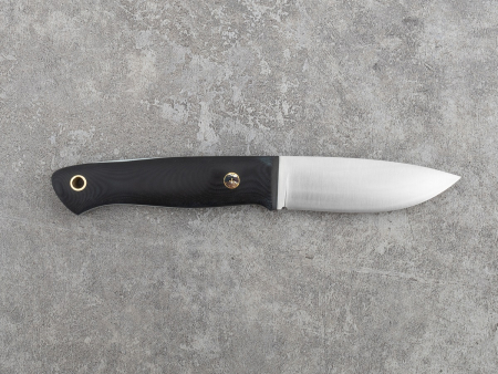 Нож BeaverKnife Pointer, рукоятка чёрная микарта с белыми лайнерами, пин "Мозайка", сталь Elmax (100 мм)