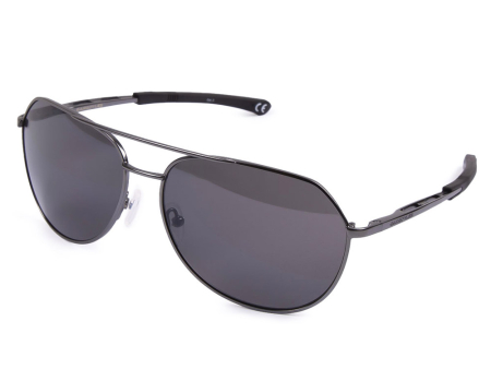 Очки - авиаторы Gargoyles Victor Polarized ободковая матово-тёмная оправа с дымчатами линзами (10700136.QTM)