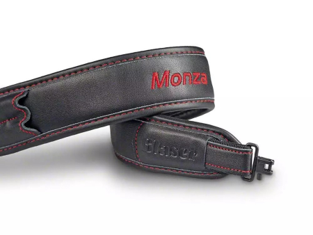 Фирменный ружейный ремень R8 Monza, чёрная кожа 