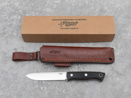 Нож Южный Крест Бушкрафт L, Рукоять -Микарта черная,насечка