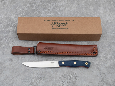 Нож Южный Крест Slender М, рукоять - Микарта синяя, насечка