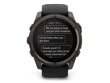 Наручные GPS смарт-часы GARMIN Fenix 8 - 51 мм SOLAR Sapphire Carbon Gray DLC Titanium, Black/Pebble Gray Silicone Band