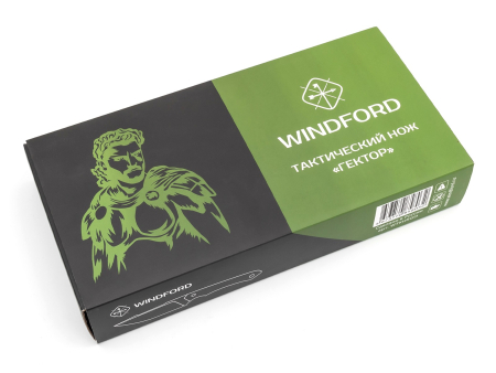 Нож тактический Windford "Гектор" Олива,в комплекте (короб+шубер, патч ПВХ, темляк)