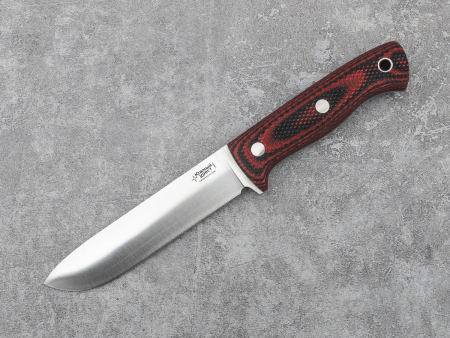 Нож Кедр L, Рукоять- Микарта красн-черная, насечка