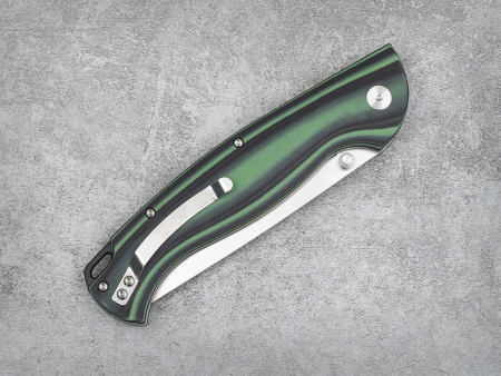 Нож Сибиряк, складной ст.VG-10, рук.G10 (черно-зеленая)