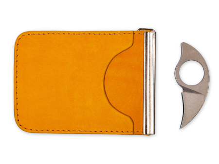 Зажим для денег Shokuroff "Коготь" кожанный, цвет рыжий.