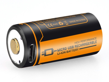 Аккумуляторная батарея FiTorch 16340 (CR123) Li-Ion 650mAh / 3.7, с разъёмом micro- usb (1 шт)