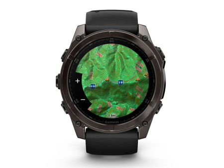 Наручные GPS смарт-часы GARMIN Fenix 8 - 51 мм AMOLED Sapphire Carbon Gray DLC Titanium, Black/Pebble Gray Silicone Band