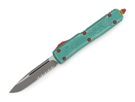 Автоматический нож Microtech Ultratech "Bounty Hunter", рукоять Anodized green aluminum, p/s, сталь M390