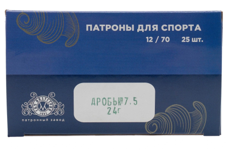 Патрон 12/70 СКМ "Спорт" Дробь № 7,5 24гр. (25шт)