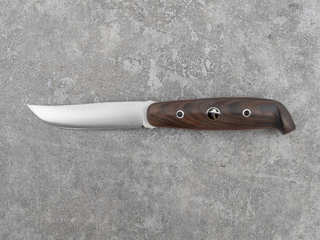 Нож BeaverKnife Lapushka, рукоятка палисандр с красными лайнерами, пин "Вальдшнеп" сталь Х12МФ-ТМО (93 мм)