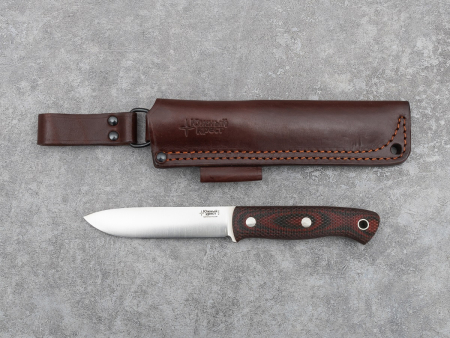 Нож Бушкрафт, Рукоять -Микарта красно-черная,насечка