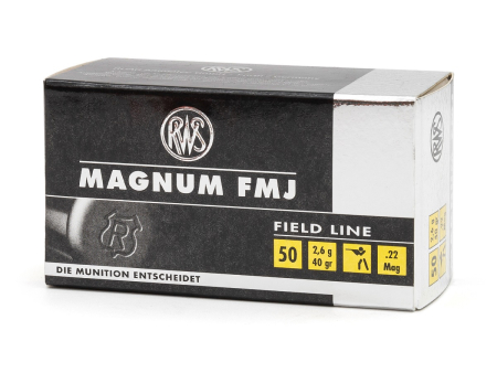 Патрон RWS Magnum кал. .22 WMR FMJ (40 grain / 2,6 г) уп. 50 шт