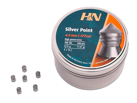 Пули для пневматики H&N Silver Point кал. 4,5 мм (11,57 grain / 0,75 г) уп. 500 шт