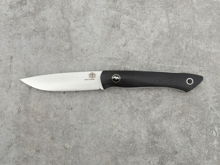Нож BeaverKnife GranTourismo (#12084 Std/ Elmax,Ченая микарта, пин 280 Утка серебро, ножны GT  Интеграл)