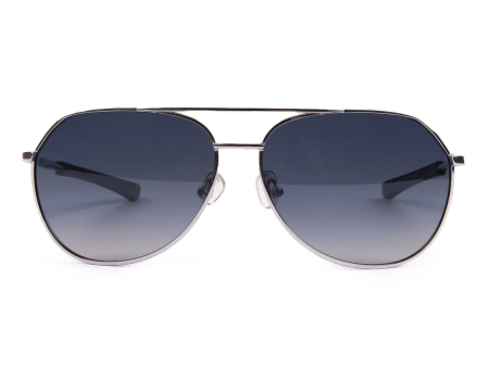 Очки - авиаторы Gargoyles Victor Polarized ободковая  металическая серебряная оправа с линзами синий градиент (10700139.QTM)  