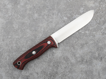 Нож Кедр L, Рукоять- Микарта красн-черная, насечка