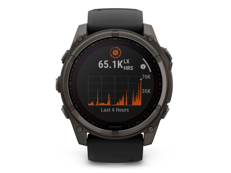 Наручные GPS смарт-часы GARMIN Fenix 8 - 51 мм SOLAR Sapphire Carbon Gray DLC Titanium, Black/Pebble Gray Silicone Band