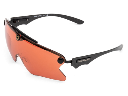 Очки для стрельбы Castellani C-Mask Pro (HYPER ORANGE / 33%) в жёстком чехле на 6 линз.