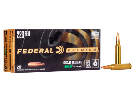Патрон Federal Gold Medal кал. .223 Rem. Sierra Matchking BT HP (69 grain / 4,4 г) уп. 20 шт