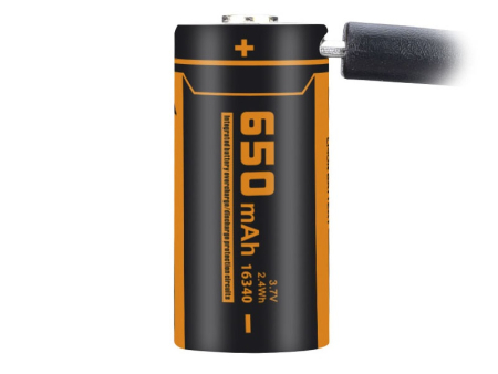 Аккумуляторная батарея FiTorch 16340 (CR123) Li-Ion 650mAh / 3.7, с разъёмом micro- usb (1 шт)
