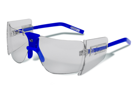 Очки Gargoyles 85'S безободковая синяя оправа с защитными шорами, прозрачные линзы (10700078.QTM)