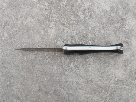 Нож BeaverKnife Pointer рукоятка чёрная микарта с белыми лайнерами, пин "Звезда", сталь Elmax (100 мм)