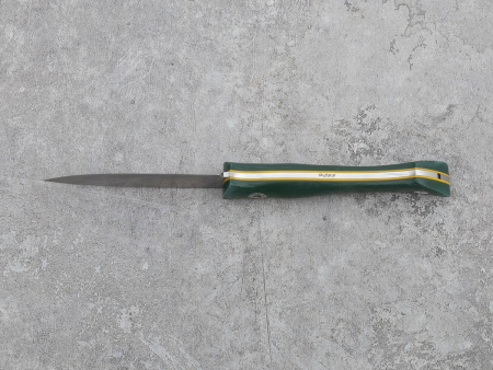 Нож BeaverKnife GranTourismo, рукоятка зеленая микарта с полым пином "Коловрат", сталь HCSS (105 мм)