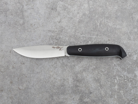Нож BeaverKnife Шарль Перро (12087. Std/ Elmax 2,5 Черная микарта, Трубки серебро  ножны Шарль Перро