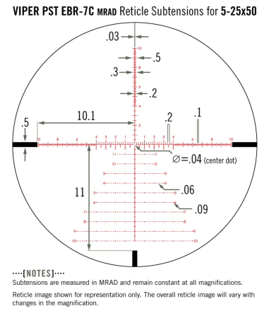 Прицел оптический Vortex Viper PST Gen II 5-25x50 EBR-7C* d30 FFP MRAD