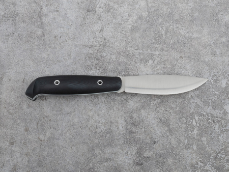 Нож BeaverKnife Шарль Перро (12087. Std/ Elmax 2,5 Черная микарта, Трубки серебро  ножны Шарль Перро