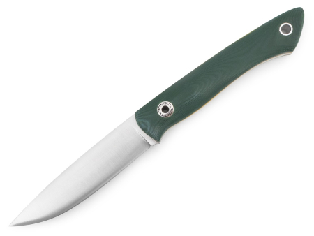 Нож BeaverKnife GranTourismo, рукоятка зеленая микарта с полым пином "Коловрат", сталь HCSS (105 мм)