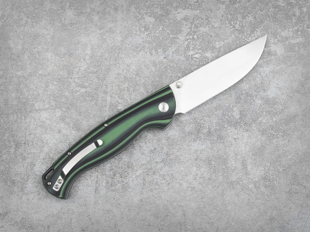 Нож Сибиряк, складной ст.VG-10, рук.G10 (черно-зеленая)