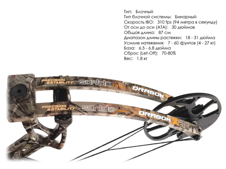 Лук блочный Sanlida Dragon X8 камуфляж KIT