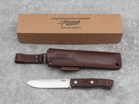 Нож Бушкрафт, Рукоять -Микарта красно-черная,насечка