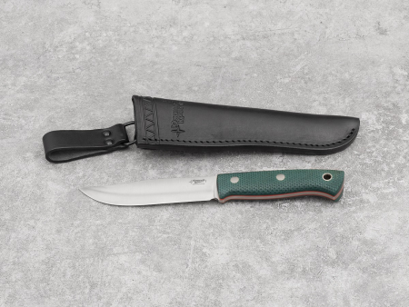 Нож Южный крест Fox, рукоять Микарта изумруд с оружейной насечкой, сталь CPR (130 мм)