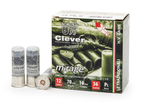 Патрон дробовой Clever калибр 12/70 дробь № 1 (3,7 мм) 36 г, уп. 25 шт