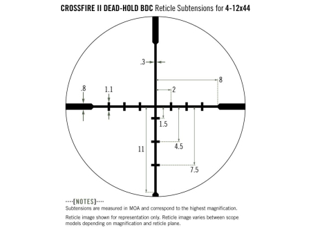 Прицел оптический Vortex Crossfire II 4-12x44 Dead Hold BDC d1"(25,4 мм) MOA