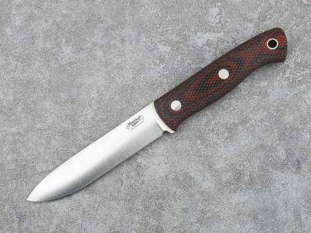 Нож Бушкрафт, Рукоять -Микарта красно-черная,насечка