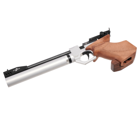 Пневматический PCP пистолет Атаман  AP16 Sport Silver кал. 4,5 Pellet  (Орех)